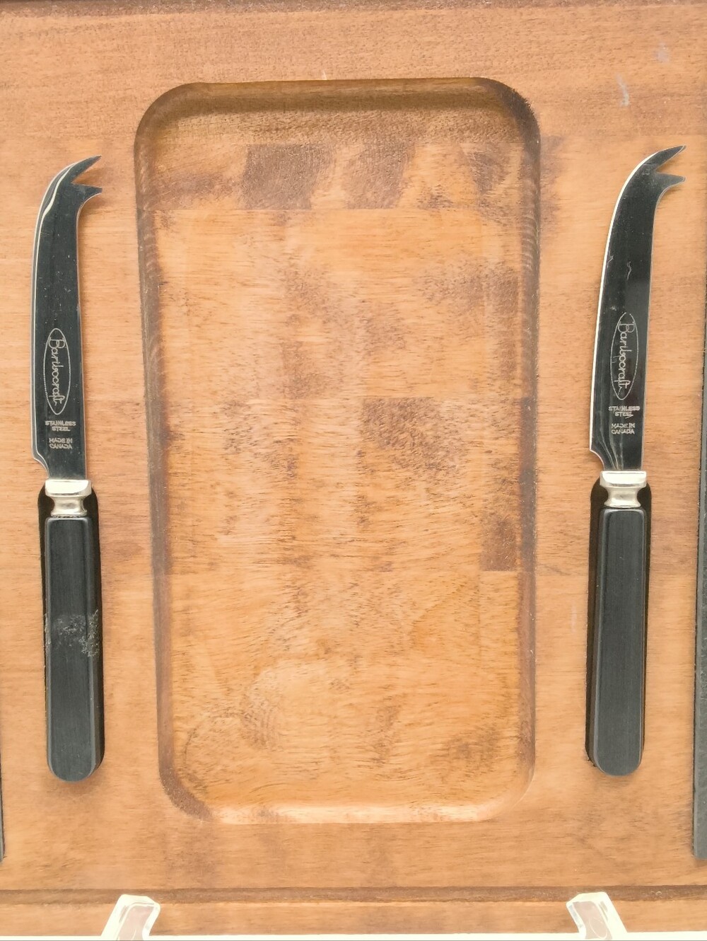 Vintage Baribocraft Maple Cheese Board Slate Slabs in Original Box - Picture 5 of 12